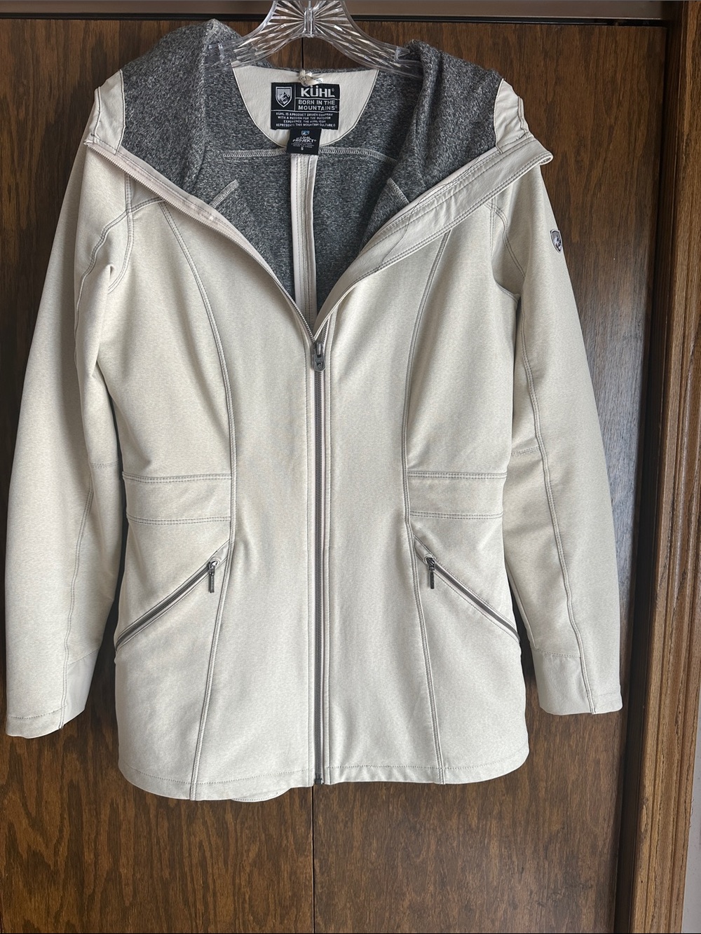 KUHL Women's Cream Softshell Utility Jacket with Gray Lining